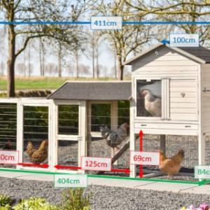 Various dimensions of the chickencoop Prestige Large