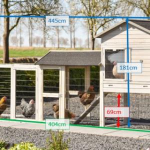 Various dimensions of the chickencoop Prestige Large