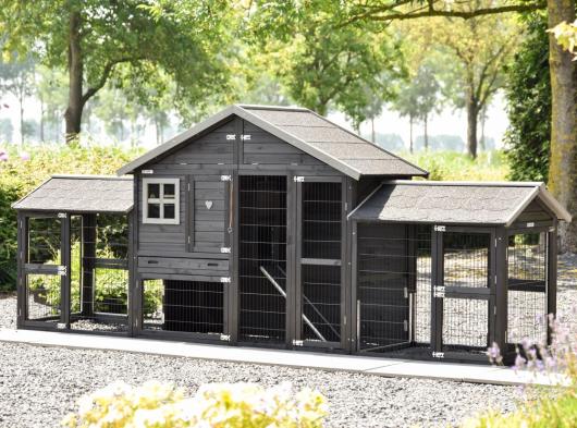 Rabbit hutch Holiday Medium Black Double 374x88x151cm