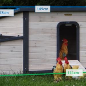 Various dimensions of the rabbit hutch Eva
