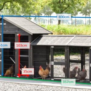 Various dimensions of the chickencoop Holiday Medium