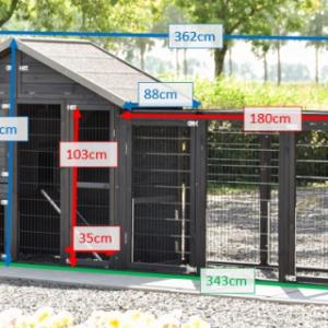 Various dimensions of the rabbit hutch Holiday Medium