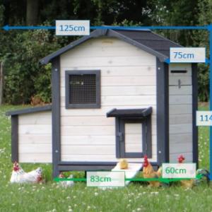 Various dimensions of the chickencoop Nadine