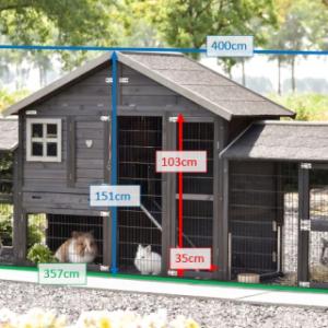 Various dimensions of the rabbit hutch Holiday Medium