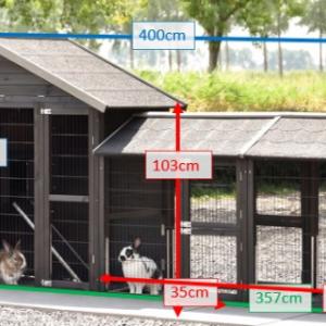 Various dimensions of the rabbit hutch Holiday Medium