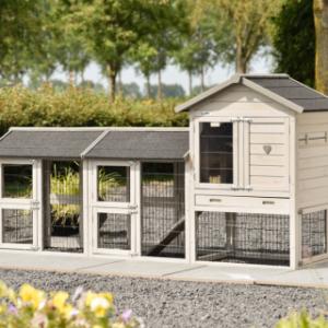Rabbit hutch Prestige Small Light-grey with 2 runs