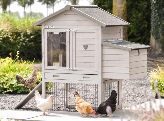 Chickencoop Prestige Small Light-grey with laying nest · 114x72x122cm