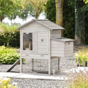 Chickencoop Prestige Small Light-grey with laying nest · 114x72x122cm