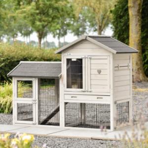 Rabbit hutch Prestige Small Light-grey with run
