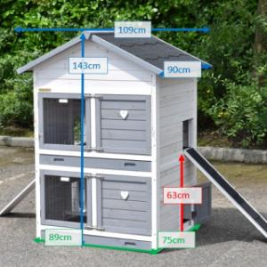 Various dimensions of the chickencoop Holiday Medium