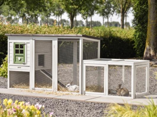 Rabbit hutch Julia Olive with additional run 268x75x104cm
