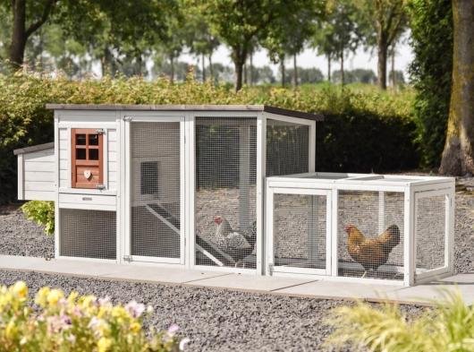 Chickencoop Julia Terra with additional run and laying nest 295x75x104cm