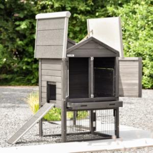 The Prestige Small rabbit hutch is equipped with spacious door openings