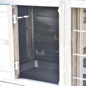 The sleeping compartment of rabbit hutch Holiday Small is suitable for 2-3 rabbits