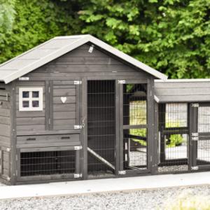 The rabbit hutch Holiday Small Black is made of pine wood