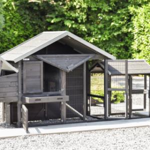 The chickencoop Holiday Small Black has many doors
