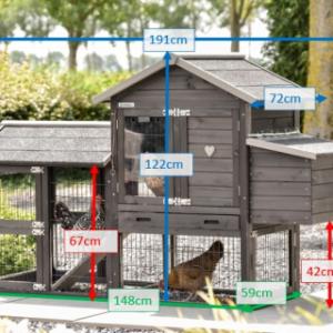 Various dimensions of the chickencoop Prestige Small