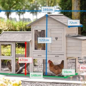 Various dimensions of the chickencoop Prestige Small