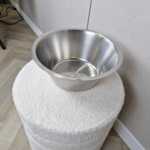 Separate dog bowl, front view