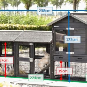 Various dimensions of the rabbit hutch Prestige Small
