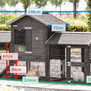 Various dimensions of the rabbit hutch Prestige Small