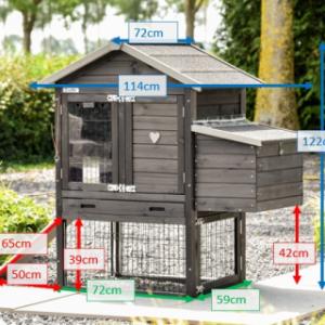 Various dimensions of the chickencoop Prestige Small