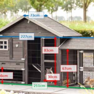 Various dimensions of the rabbit hutch Holiday Small