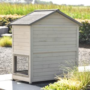 The rabbit hutch Excellent Medium has a wooden backside