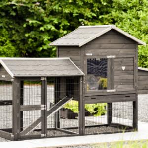Hen house Prestige Medium Black with run and nesting box
