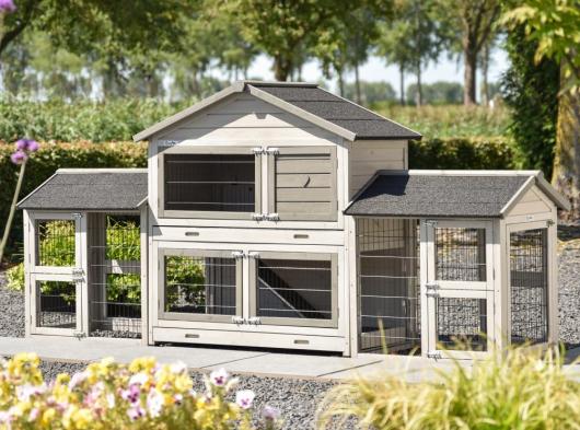 Rabbit hutch Excellent Medium Light-Grey Double 276x67x132cm