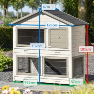 Various dimensions of the rabbit hutch Excellent Medium