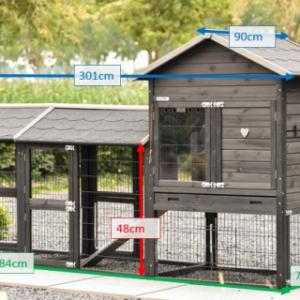 Various dimensions of the rabbit hutch Prestige Medium