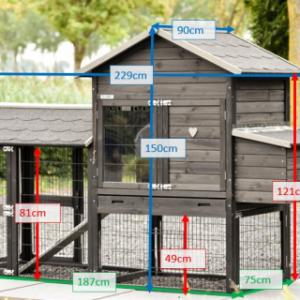 Various dimensions of the chickencoop Prestige Medium
