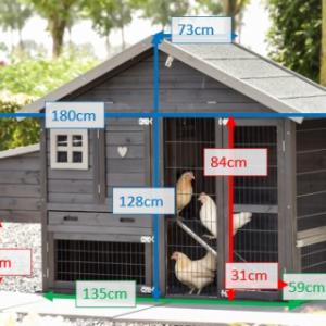 Various dimensions of the chickencoop Holiday Small