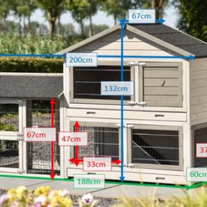 Various dimensions of the rabbit hutch Excellent Medium