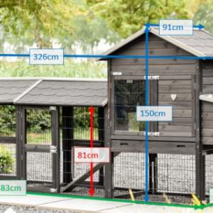 Various dimensions of the chickencoop Prestige Medium