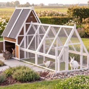 Rabbit hutch Pip has practical doors for easy care
