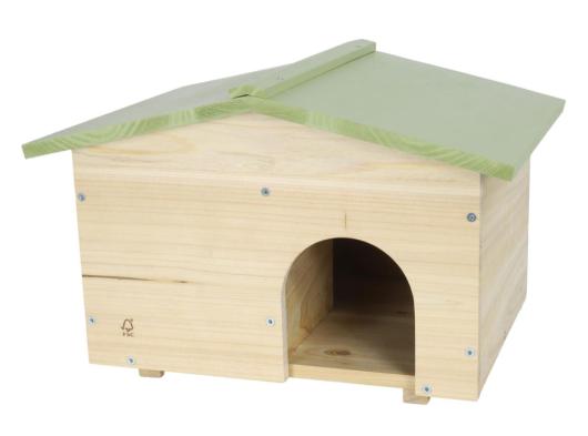 Wooden hedgehog house
