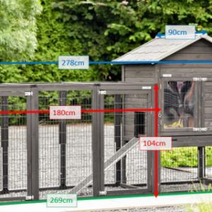 Various dimensions of the rabbit hutch Prestige Medium