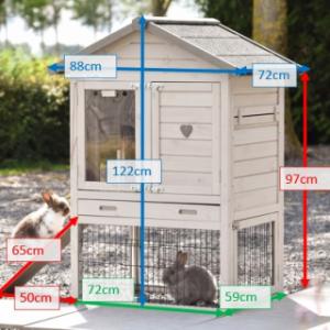 Various dimensions of the rabbit hutch Prestige Small