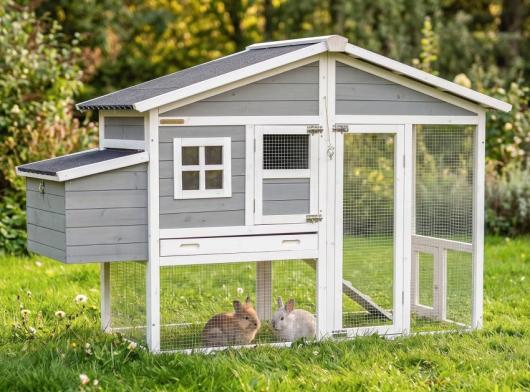 Rabbit hutch Niels with nesting box 187x72x120cm