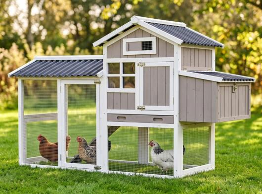Jason chicken coop with run and nesting box 201x85x129cm