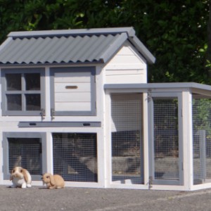 The rabbit hutch Nice is extended with the additional run Advance