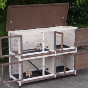 Guinea pig hutch Annely has a practical hinged roof