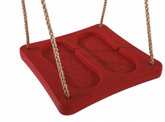 Plastic foot swing • red • with PP-rope