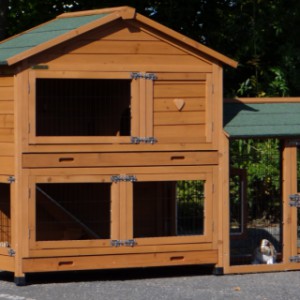 The rabbit hutch Excellent Medium can be extended with a run Space Small