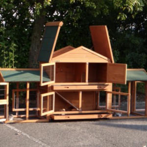 The rabbit hutch Excellent Medium is provided with a hinged roof