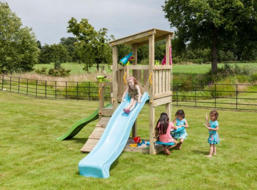 Playtower Cascade low with slides | Blue Rabbit