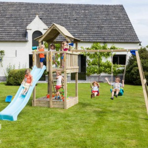 Play equipment Pagoda 120 + slide & swing | Blue Rabbit