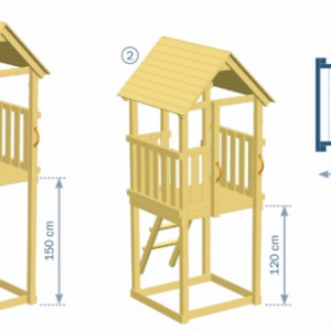 Play equipment Kiosk is available in 2 different heights